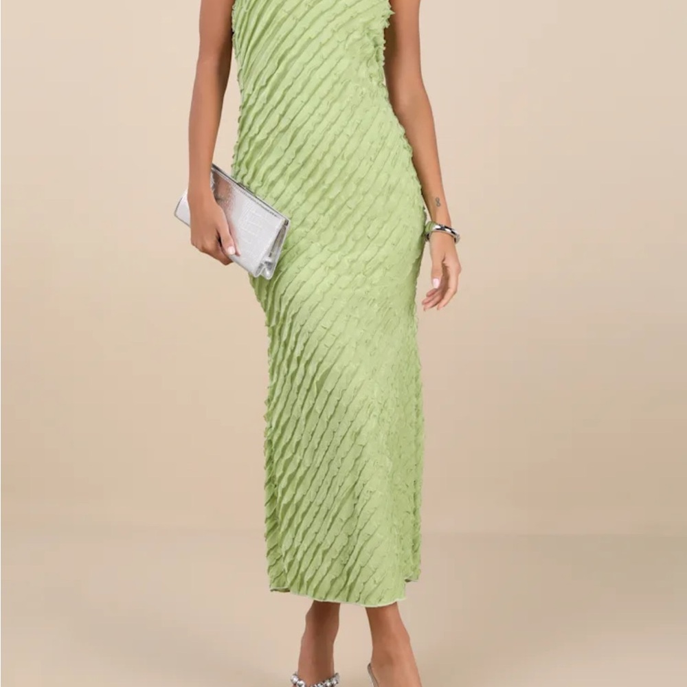 Lulus Green Ruffled Dress - Picture 5 of 5